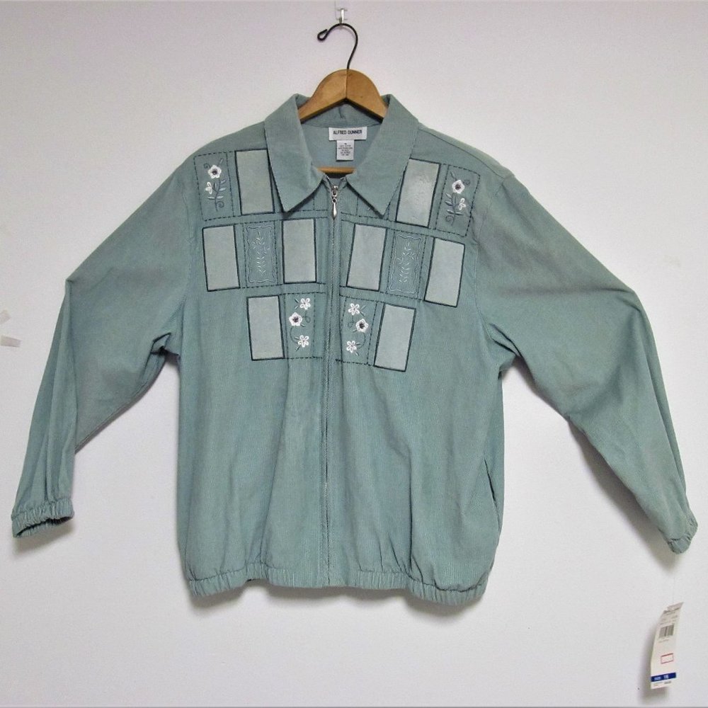 Alfred Dunner Sage Green Corduroy Jacket New